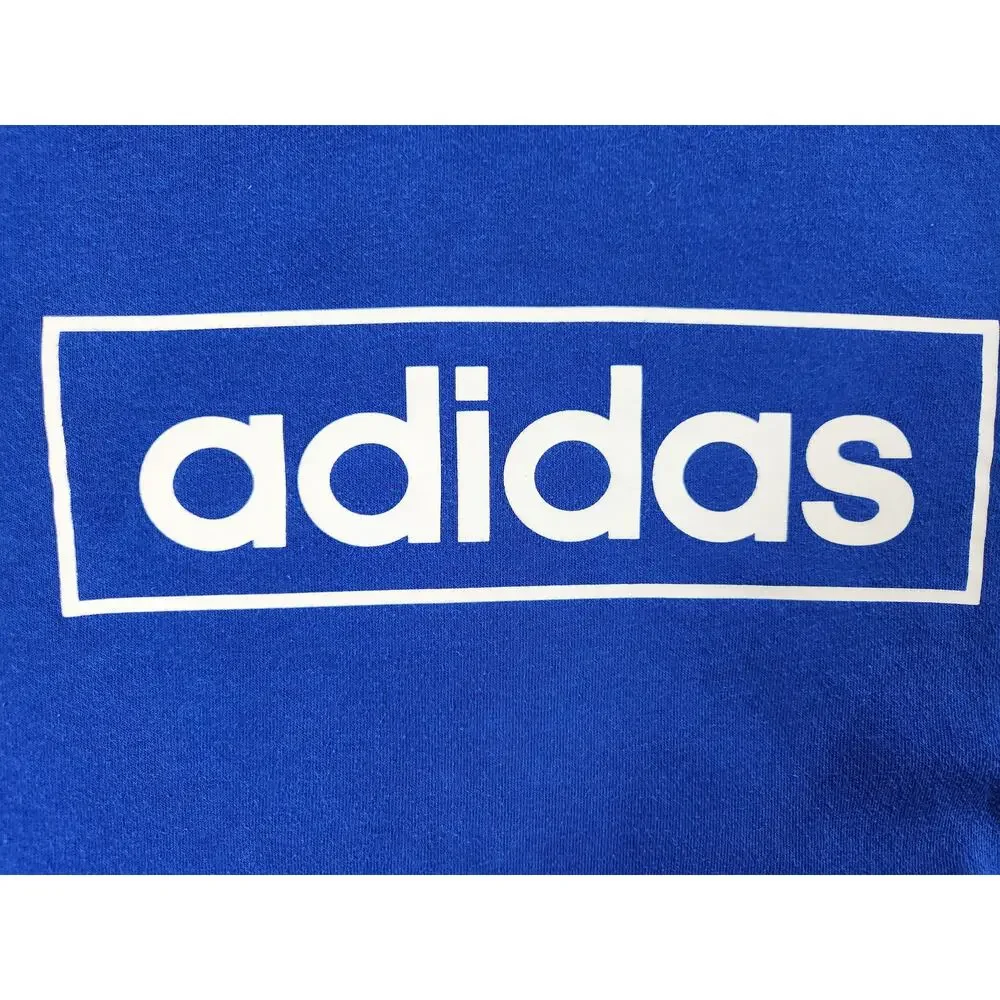 Adidas Men's Blue Black Colorblock Pullover Hoodie Logo XL